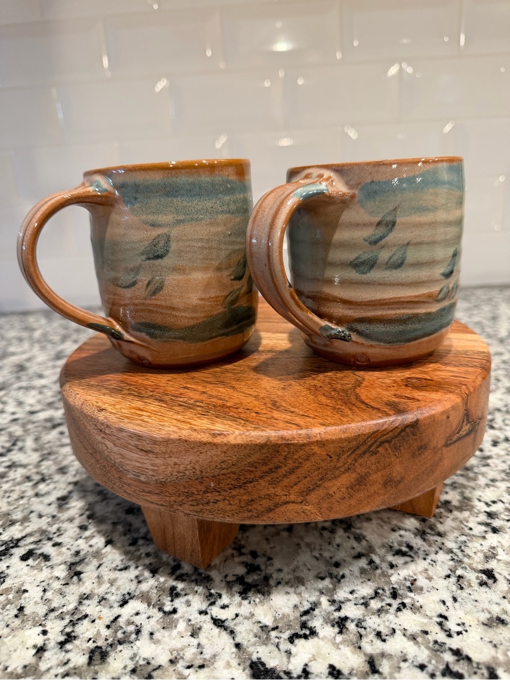 Tater Knob pottery Mugs Set - signed